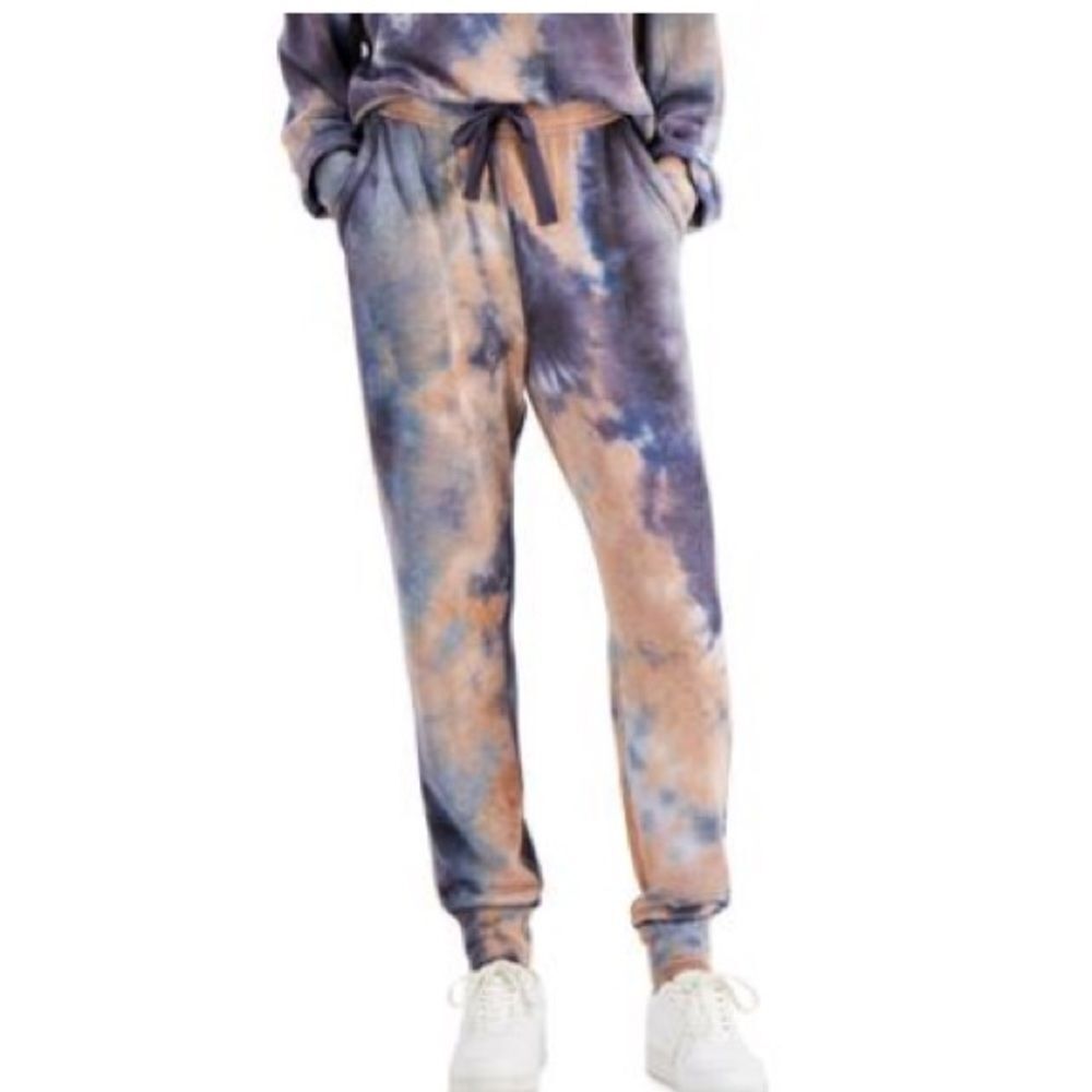 Hippie Rose Juniors Tie-Dye Ribbed Pull-on Joggers Size: M Tie-Dye Jogger Pants - Picture 2 of 7